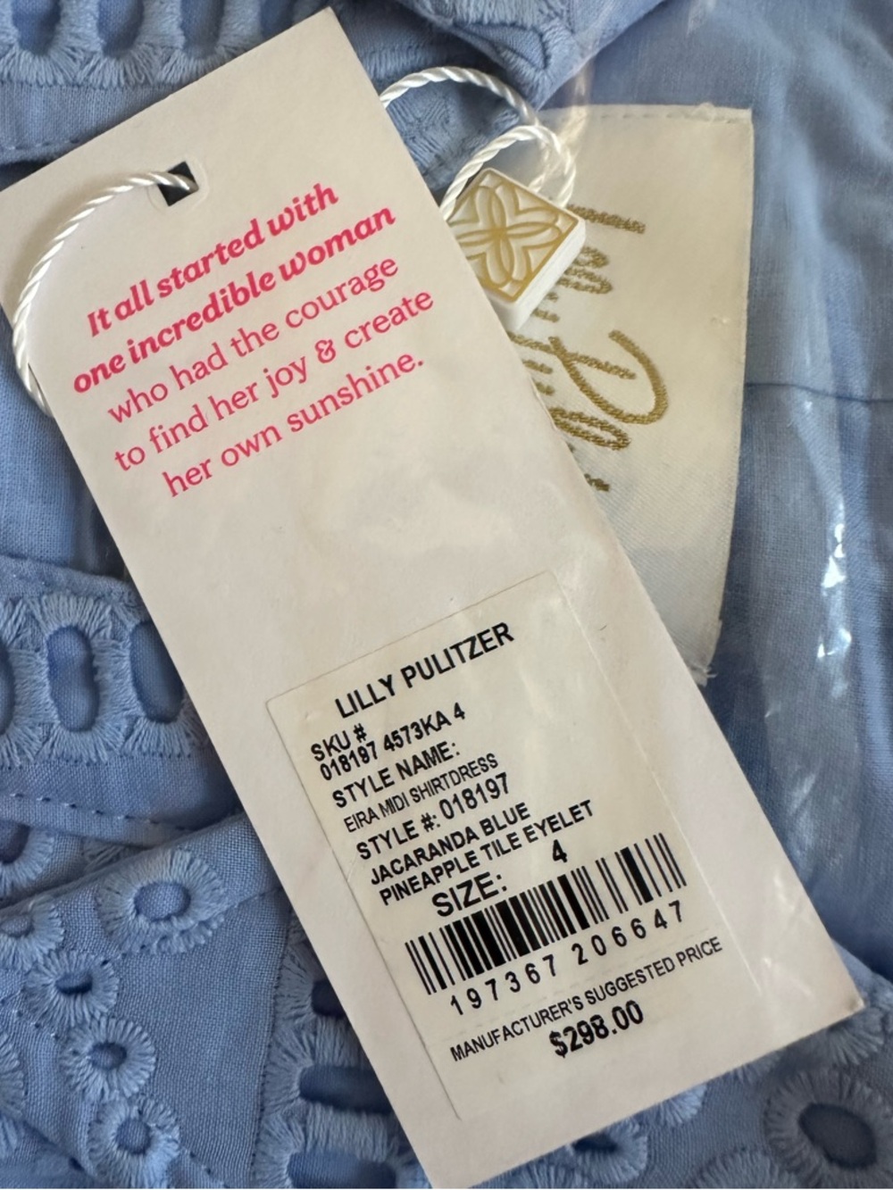 NEW Lilly Pulitzer Eira Shirt Dress. Jacaranda Blue. US 4. NWT - Picture 6 of 6